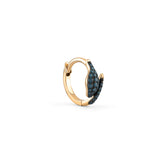 Azzuro Snake Mavi Pırlanta Halka Piercing / 14 Ayar Sarı Altın
