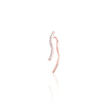 Uzun Wave Pırlanta Piercing / 14 Ayar Rose Altın