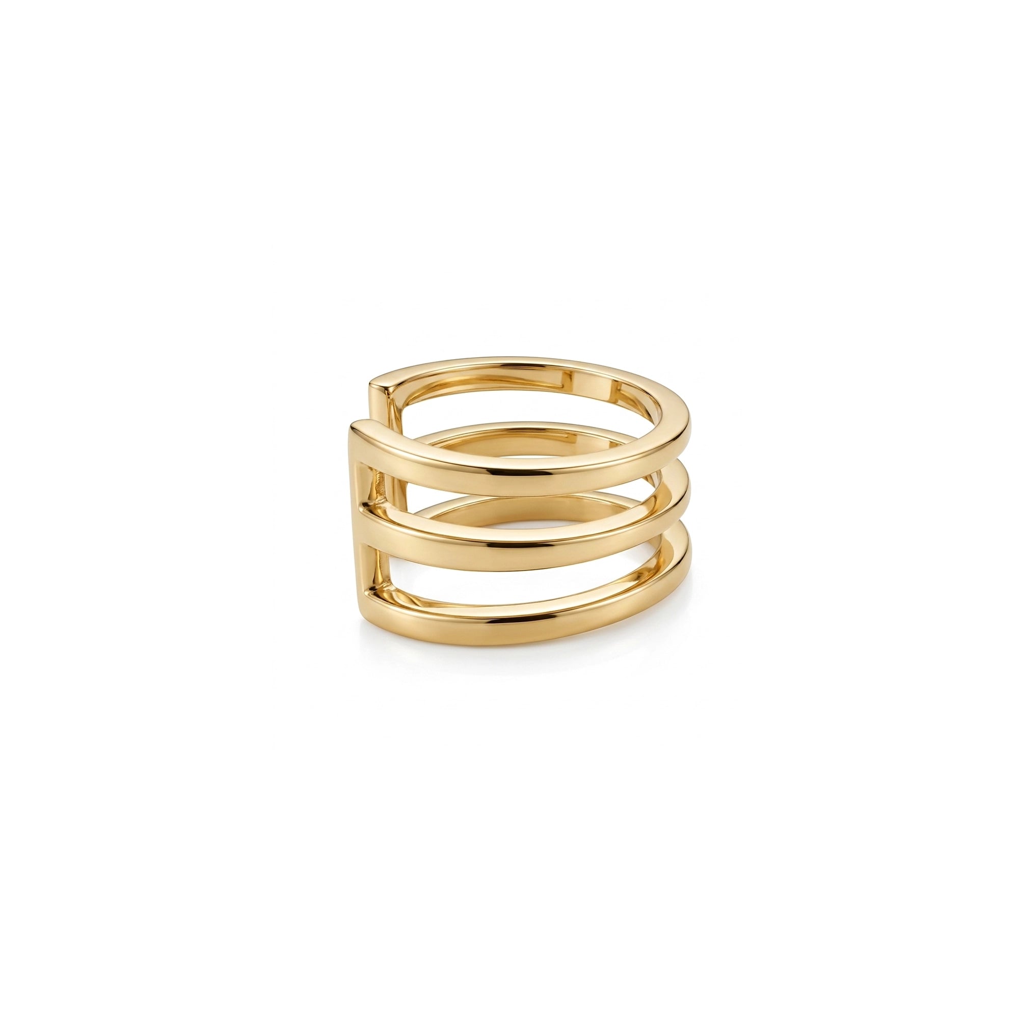 Trio Sade Altın Earcuff / 14 Ayar Sarı Altın