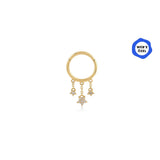 Gusto Star Dangle Stone Gold Hoop Piercing