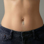 Lumina Salkım Damla Taş Sallantılı Altın Piercing / 14 Ayar Sarı Altın