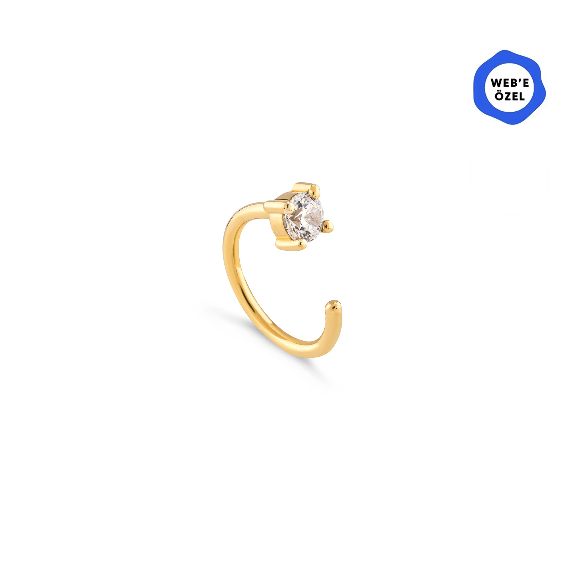 Latte Tektaş Altın Relax Piercing / 14 Ayar Sarı Altın