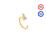 Latte Damla Taşlı Altın Relax Piercing / 14 Ayar Sarı Altın