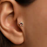 Opalit ve Turmalin Taş Seçenekli Yıldız Altın Piercing / 14 Ayar Sarı Altın