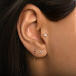 Gusto Premium Markiz Tragus Pırlanta Piercing / 14 Ayar Sarı Altın