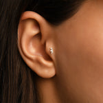 Gusto Premium Markiz Tragus Pırlanta Piercing / 14 Ayar Sarı Altın