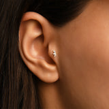 Gusto Premium Markiz Tragus Pırlanta Piercing / 14 Ayar Sarı Altın