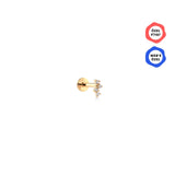 Асимметричный четверной пирсинг козелка бриллиантами Gusto Premium