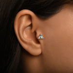 Markiz Renkli Taş Seçenekli Altın Piercing / 14 Ayar Sarı Altın