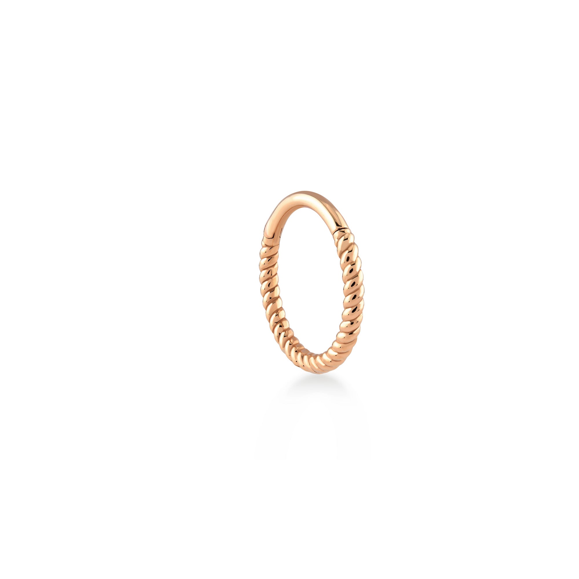 Burgulu Altın Halka Piercing (13mm) / 14 Ayar Rose Altın