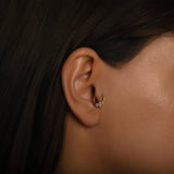 Orion Üç Taşlı Damla Kesim Halka Piercing