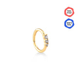 Orion Simetrik Üç Taşlı Halka Piercing