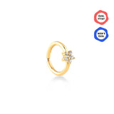 Orion Çiçek Taşlı Halka Piercing