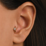 Orion Çiçek Taşlı Halka Piercing