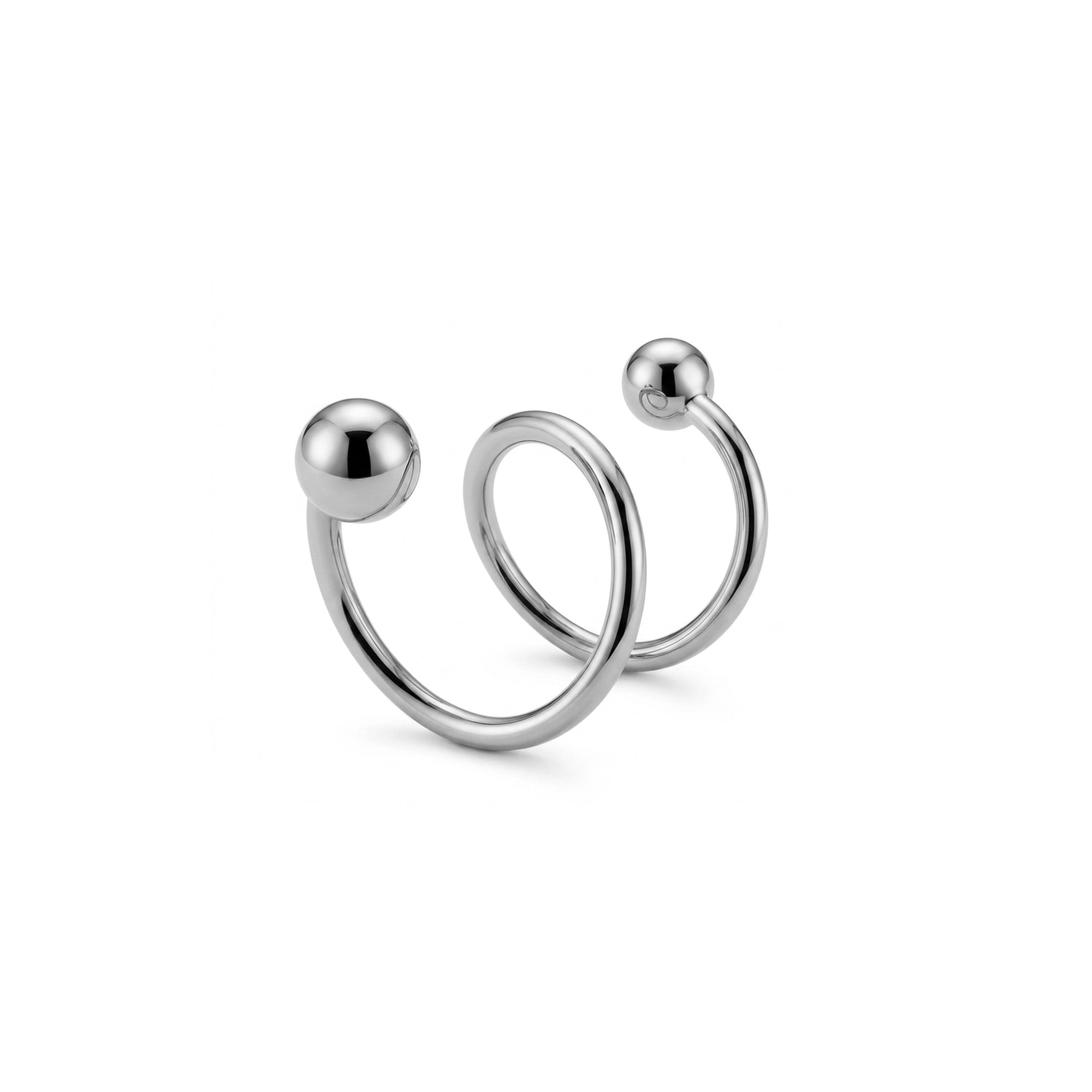 Toplu Sarmal Altın Piercing / 14 Ayar Beyaz Altın