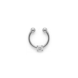 Tek Taşlı Altın Septum Piercing