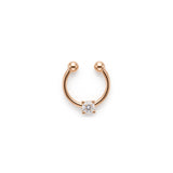 Tek Taşlı Altın Septum Piercing