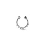 Crown Taşlı Altın Septum Piercing
