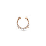 Crown Taşlı Altın Septum Piercing