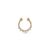 Crown Taşlı Altın Septum Piercing
