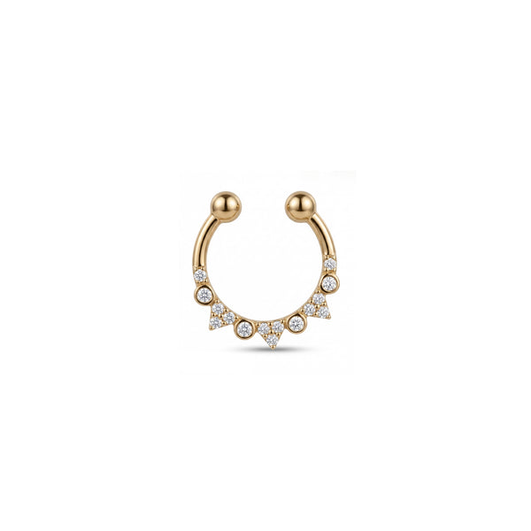 Серьга-кафф Dorika Layered Dangle Gold Hoop с объемной компрессией