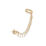 Dorika Layered Dangle Gold Hoop Earcuff with Bulk Compression