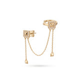 Dorika Layered Dangle Gold Hoop Earcuff with Bulk Compression
