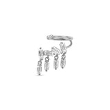 Baget Taşlı Sallantılı Altın Halka Earcuff