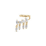 Baget Taşlı Sallantılı Altın Halka Earcuff