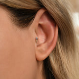 Gusto Dondurma Üç Renkli Taşlı Altın Tragus Piercing