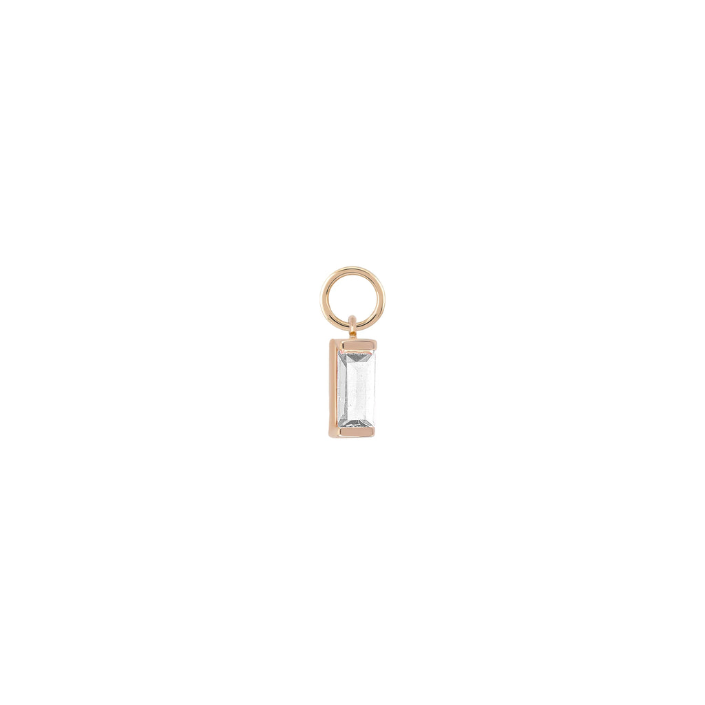 Baget Taşlı Altın Charm / 14 Ayar Rose Altın