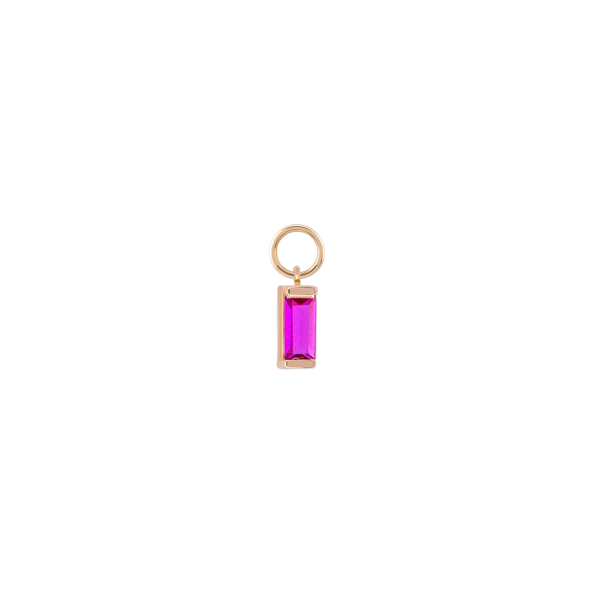 Baget Taşlı Altın Charm / 14 Ayar Rose Altın