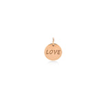14 Ayar Rose Altın Love Madalyon Plaka Charm