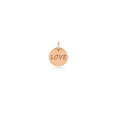14 Ayar Rose Altın Love Madalyon Plaka Charm