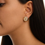 Chakra Pattern Gold Drop Earrings