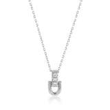 Sıralı Taşlı Altın Kolye / 14 Ayar Beyaz Altın