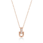 Sıralı Taşlı Altın Kolye / 14 Ayar Rose Altın