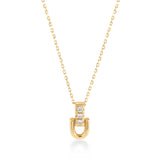 Sıralı Taşlı Altın Kolye / 14 Ayar Sarı Altın