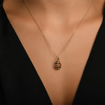 Mineli Spiral Altın Kolye / 14 Ayar Sarı Altın