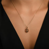 Mineli Spiral Altın Kolye / 14 Ayar Sarı Altın