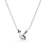 Azzuro Vega Mavi Pırlanta Kolye / 14 Ayar Beyaz Altın