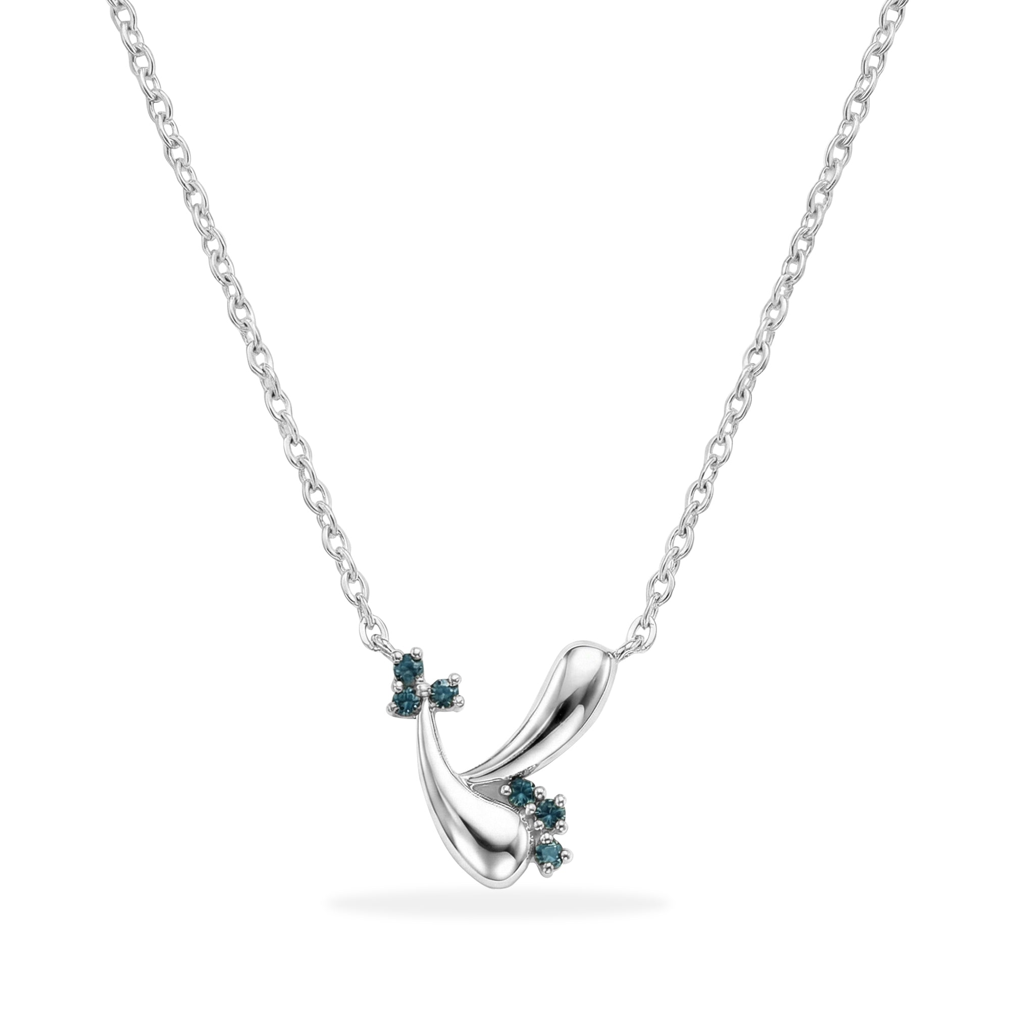 Azzuro Vega Mavi Pırlanta Kolye / 14 Ayar Beyaz Altın