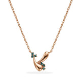 Azzuro Vega Mavi Pırlanta Kolye / 14 Ayar Rose Altın