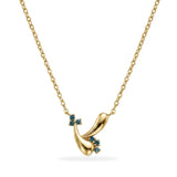 Azzuro Vega Mavi Pırlanta Kolye / 14 Ayar Sarı Altın