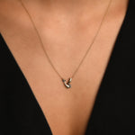 Azzuro Vega Mavi Pırlanta Kolye / 14 Ayar Sarı Altın