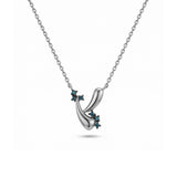 Azzuro Vega Mavi Pırlanta Kolye / 14 Ayar Beyaz Altın