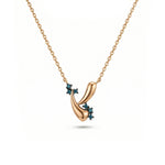 Azzuro Vega Mavi Pırlanta Kolye / 14 Ayar Rose Altın