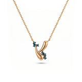 Azzuro Vega Mavi Pırlanta Kolye / 14 Ayar Rose Altın