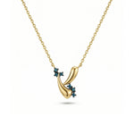 Azzuro Vega Mavi Pırlanta Kolye / 14 Ayar Sarı Altın
