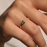 Sıralı Beş Taşlı Altın Yüzük / 14 Ayar Sarı Altın